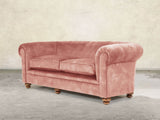 Jasper 4 Seat Chesterfield Sofa In Pink Blush Vintage Velvet