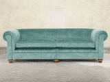 Jasper 4 Seat Chesterfield Sofa In Summer Mist Vintage Velvet