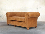 Jasper 4 Seat Chesterfield Sofa In Camel Soft 'n' Easy Leather