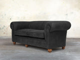 Jasper 4 Seat Chesterfield Sofa In Charcoal Soft 'n' Easy Leather