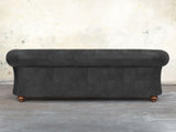 Jasper 4 Seat Chesterfield Sofa In Charcoal Soft 'n' Easy Leather