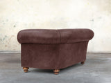 Jasper 4 Seat Chesterfield Sofa In Peat Soft 'n' Easy Leather