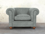 Jasper Chesterfield Chair In Ash Soft 'n' Easy Leather