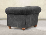 Jasper Chesterfield Chair In Black Cat Vintage Velvet