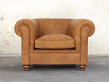 Jasper Chesterfield Chair In Camel Soft 'n' Easy Leather