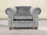 Jasper Chesterfield Chair In Dove Vintage Velvet
