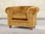 Jasper Chesterfield Chair In Gold Vintage Velvet