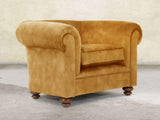 Jasper Chesterfield Chair In Gold Vintage Velvet