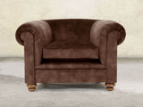 Jasper Chesterfield Chair In Hickory Vintage Velvet