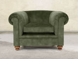 Jasper Chesterfield Chair In Jade Vintage Velvet