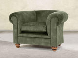 Jasper Chesterfield Chair In Jade Vintage Velvet
