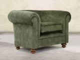Jasper Chesterfield Chair In Jade Vintage Velvet