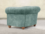 Jasper Chesterfield Chair In Ocean Storm Vintage Velvet