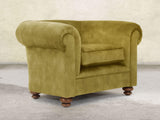 Jasper Chesterfield Chair In Olive Vintage Velvet