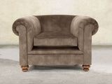 Jasper Chesterfield Chair In Otter Vintage Velvet