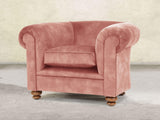 Jasper Chesterfield Chair In Pink Blush Vintage Velvet