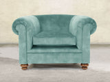 Jasper Chesterfield Chair In Summer Mist Vintage Velvet