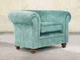 Jasper Chesterfield Chair In Summer Mist Vintage Velvet