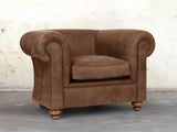 Jasper Chesterfield Chair In Bracken Soft 'n' Easy Leather