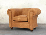 Jasper Chesterfield Chair In Camel Soft 'n' Easy Leather