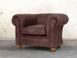 Jasper Chesterfield Chair In Peat Soft 'n' Easy Leather