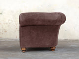 Jasper Chesterfield Chair In Peat Soft 'n' Easy Leather