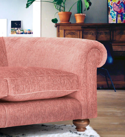 Handmade Pink Corduroy Chesterfield Sofa  