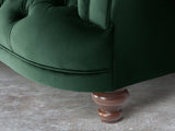 Oskar 2 Seat Chesterfield Sofa In Dark Green Lush Velvet