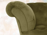 Oskar 2 Seat Chesterfield Sofa In Moss Lush Velvet