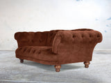 Oskar 2 Seat Chesterfield Sofa In Burnt Umber Vintage Velvet