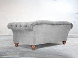 Oskar 2 Seat Chesterfield Sofa In Dove Vintage Velvet