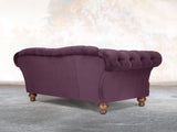 Oskar 2 Seat Chesterfield Sofa In Grape Lush Velvet