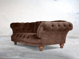 Oskar 2 Seat Chesterfield Sofa In Hickory Vintage Velvet