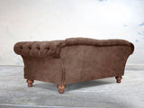 Oskar 2 Seat Chesterfield Sofa In Hickory Vintage Velvet