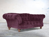 Oskar 2 Seat Chesterfield Sofa In Imperial Vintage Velvet