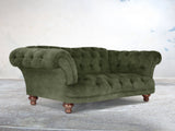 Oskar 2 Seat Chesterfield Sofa In Jade Vintage Velvet