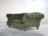 Oskar 2 Seat Chesterfield Sofa In Jade Vintage Velvet