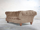 Oskar 2 Seat Chesterfield Sofa In Mocha Vintage Velvet