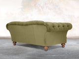 Oskar 2 Seat Chesterfield Sofa In Moss Lush Velvet