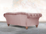 Oskar 2 Seat Chesterfield Sofa In Pink Lush Velvet
