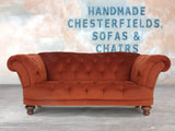 Oskar 2 Seat Chesterfield Sofa In Maple Lush Velvet
