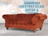Oskar 2 Seat Chesterfield Sofa In Maple Lush Velvet