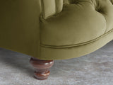Oskar 3 Seat Chesterfield Sofa In Moss Lush Velvet
