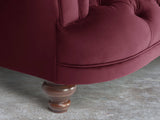 Oskar 3 Seat Chesterfield Sofa In Wine Lush Velvet