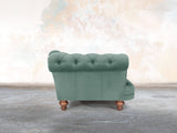 Oskar 3 Seat Chesterfield Sofa In Aqua Lush Velvet