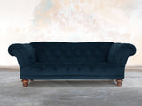 Oskar 3 Seat Chesterfield Sofa In Eclipse Lush Velvet