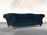 Oskar 3 Seat Chesterfield Sofa In Eclipse Lush Velvet
