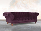Oskar 3 Seat Chesterfield Sofa In Grape Lush Velvet