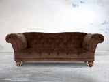 Oskar 3 Seat Chesterfield Sofa In Hickory Vintage Velvet