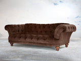 Oskar 3 Seat Chesterfield Sofa In Hickory Vintage Velvet
